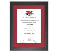 Graduation Certificate Frame - Sleek Modern Style with Glass Front, A4 Diploma and Document Display Holder (Maroon)