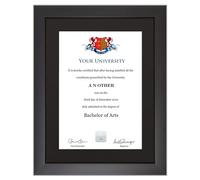 Graduation Certificate Frame - Sleek Modern Style with Glass Front, A4 Diploma and Document Display Holder (Black)