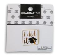 Graduation Commemorative Pin - "I Did It!" - 1 Pc 0.8 x 0.8 Inch
