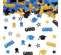 Graduation Confetti 2025 - 200PCS Blue Gold Black Table Confetti for Class of 2025 Graduation Decorations - Congrats Grad Party Supplies for High School College Kindergarten Preschool Party Decor