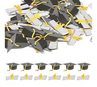 Graduation Confetti 2025 Black Gold Graduation Table Confetti Grad Cap Diploma Glitter Sprinkles for Table Scatters Class of 2025 Party Decoration A7BYMZX