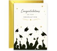 Graduation Congratulations Card - Elegant Gold Foil Style A5 Greeting Card with Inspirational Verse Inside - University, College or School Graduation - Includes Gold Lustre Envelope - UK Made