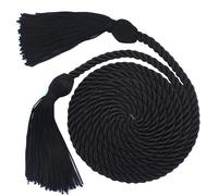 Graduation Cords, Cords for Graduation 2025, Black 68" Braided Grad Chords Honor Cord Tassel Ropes for Grad Accessories Party Decorations Ceremonies College Students Master Doctoral Bachelor Gown