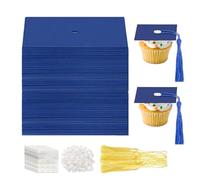 Graduation Cup Cake Topper | 50-Piece Multi-Functional Paper,Graduation Decoration Cupcake Toppers,for Teens Boys Family Classmates College Students School Home Classroom Bar