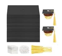 Graduation Cup Cake Topper | 50-Piece Multi-Functional Paper | Mini Graduation Hat Cupcake Decor,for School Home Classroom Bar Boys Girls Family Classmates College Students