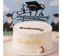 Graduation Decorations, Graduation Cake Topper, Congratulations Cake Topper-Reusable Cakes Toppers with Cap Pick for Class of 2025 2026 and Beyond, High School College Senior Graduations Party Supplie