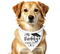 Graduation Dog Bandana Funny My Daddy Did It Adjustable Dog Collar Pet Scarf Gift for Dog (My Daddy Did It)