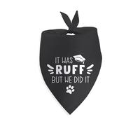 Graduation Dog Bandana It was Ruff but We Did It Dog Owner Graduation Outfits for Large Medium Small Cats Dogs Photo Prop Pet Scarf Accessories Christmas Puppy Gifts