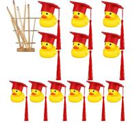 Graduation Duck Car Ornament - Car Dashboard Decor Graduation Hat | Mini Prefers the Graduation Cap | Rubber Ducks with Degree Cap Diploma Degree Exchange Gift for Student Son Daughter