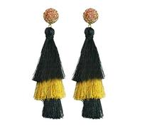 Graduation Earrings Graduation Cap Love Heart Letter Tassel Glitter Sparkle Leaf Star Earrings Yellow Black Last Day of School Teacher Students Graduation Jewelry Gifts, Cotton, No Gemstone