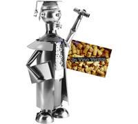 Graduation Exam Wine Bottle Holder Stand Rack Kitchen Table Art Decor+ Gift Card