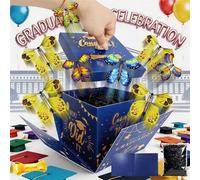 Graduation Explosion Gift Box, 2026 New Flying Butterfly Exploding Surprise Box with 8 Pcs Flying Butterflies, Creative DIY Pop Up Presents Boxes Kit for 2026 Graduate Party Decorations (Blue)