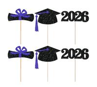 Graduation Flower Decorations - Senior Class 2026 Stakes Kit, Stylish Ornament Selection, Commemorative Display Addons | Academic Completion Supplies For Cakes Arrangements Student Honors College Func