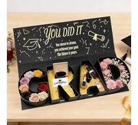Graduation Flower Gift Box, Graduation Gift Box 2026, GRAD Letter Shaped Fillable CardboardBox,Empty Grad Letter Large FlowerBox, DIY GraduationGift Ideas Boxes, for High School or College Grads