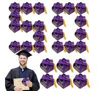 Graduation Gift Boxes 2025 Graduation Hat Boxes with Pom Poms for Treats, Decorative Candy Boxes for College Party, High School, College and Kindergarten