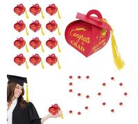 Graduation Gift Boxes, Chocolate Boxes for Graduations - Pack of 50 Chocolate Boxes with Tassels | Included Stickers, Novel Gold Plated Letter Graduation Gift