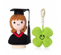 Graduation Gift for Her Crochet Graduation Lady with Four Leaf Clover
