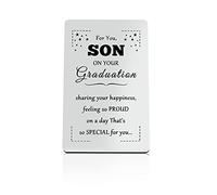 Graduation Gift for Son Inspirational Son Gift Metal Wallet Card Gift Encouragement Gift for Son Son in Law Godson Stepson High School Middle School University Graduation Gift for Him from Dad Mom