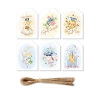 Graduation Gift Tags 48 PCS,Congrat Graduate Labels with String,6 Designs Happy Graduation Thank You Gift Tags Kraft Paper Price Tags for Calss of 2025 Graduation Congratulations Party Present Decor