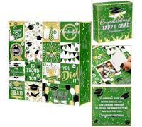 Graduation Gifts Advent Calendar 2026, 16 Days Graduation Countdown Empty Gift Box, DIY Fillable Keepsake Organizer for High School University Graduate, Mementos Storage Display Case (Green)