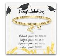 Graduation Gifts for Her 2024 2024 2024 High School Graduation Gifts for Teen Girls 5th Grade 8th Grade Masters Initial Bracelets for Women Letter A-Z Charm