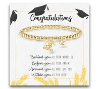 Graduation Gifts for Her 2024, 2024 Graduation Gifts High School College Graduation Gifts for Teen Girls 5th 8th Grade Masters Degree Grads Initial Bracelets for Women Letter A-Z Charm Bracelet