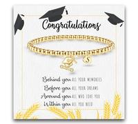Graduation Gifts for Her 2024, 2024 Graduation Gifts High School College Graduation Gifts for Teen Girls 5th 8th Grade Masters Degree Grads Initial Bracelets for Women Letter A-Z Charm Bracelet