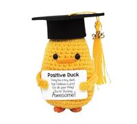 Graduation Gifts for Her 2025, Emotional Inspirational Positive Duck Crochet with Cap and Greeting Card, Funny Emotional Support Pickle Gifts High School University Graduation for Her Him