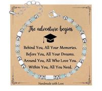 Graduation Gifts for Her 2025 Senior Tiny Gemstone Inspirational Bracelet 5th 8th Grade High School College with Gift Box