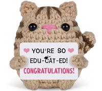 Graduation Gifts for Her Him, Cute Handmade Emotional Crochet Cat, University, High Middle School, or PHD Graduation Gifts for Daughter Son Boys Girls Sister Brother Friends, Small Decorative Presents
