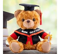 Graduation Gifts for Her Personalised Bear with Text, Brown Teddy Bear Stuffed Animal Personalised Gifts as Graduation Gifts for Him 2025 High School/College/Masters Graduation Gifts (10IN-Text)
