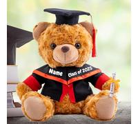 Graduation Gifts for Her Personalised Bear with Text, Brown Teddy Bear Stuffed Animal Personalised Gifts as Graduation Gifts for Him 2025 High School/College/Masters Graduation Gifts (8IN-Text)
