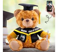 Graduation Gifts for Her Personalised Teddy Bear with Photo+ Text, Brown Bear Personalised Gifts as Graduation Gifts for Him 2025 High School/College/Masters Graduation Gifts (8IN-Text+Photo)