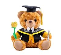 Graduation Gifts for Her Personalised Teddy Bear with Text, Stuffed Bear with Rose & Bow as Personalised Gifts as Cool Graduation Gifts for Him 2024 High School/ College Graduation Gifts (8-IN-Text)