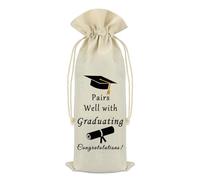 Graduation Gifts for Him Her Graduate Wine Gift Bags Graduation Gift for College Nurse Best Friend Daughter Son Inspirational Gifts for Women Men Decorations Wine Bottle Bag