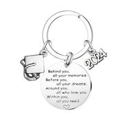 Graduation Gifts for Him Her Inspirational Gifts for Women Class of 2024 Graduation Keyring for Daughter Son Sister Classmate Best Friend Christmas Birthday Gifts Behind You Gifts Graduation Present