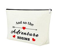 Graduation Gifts for Women 25x17CM Adventure Begins Makeup Bag Retirement New Jobs Going Away Gifts for Coworker Farewell Gift Ideas for Female Friends Bestie Travel Cosmetic Bag