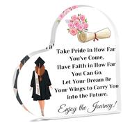 Graduation Gifts for Women Acrylic Heart Keepsake Class of 2026 Seniors Gift for Students Acrylic Plaque College High School Grad Gifts for Daughter Niece Desk Decorative Sign Inspirational Grad Gift
