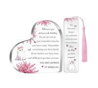 Graduation Gifts for Women Graduate Presents Heart Signs Bookmark 2PC Set Inspirational Plaques Bookmarkers Encourage Keepsake Personalised for Friends Daughter Sister Niece Cousins Granddaughter