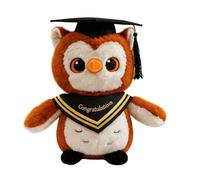 Graduation Gifts Owl Plush Toy Soft Stuffed Owl with Cap and Sash, Multi Color Sash Keepsake Gift for Graduates, Graduation Doll 01-Gold