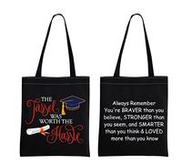 Graduation Gifts the Tassel Was Worth the Hassle Graduation Tote Bags Class of 2025 Grad Gifts Reusable Canvas Bag (Graduation tote)