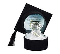 GRADUATION GIFTS University College Degree Pass Present Crystal Owl in Black Graduation Hat/Mortarboard Cap Gift