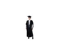 Graduation Gown and Cap Academic Master Ceremony Costume for Adults University UK Black Outfit