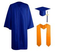 Graduation Gown and Cap,Adult Bachelor Cap Bachelor's Uniform Gifts for Him Comfortable Tassel Set Adults Graduates University High School Ceremony | Blue