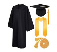 Graduation Gown And Cap Class Of 2025, Graduation Uniform Set With Tassel Stole Seal For Adults, Graduation Robe And Hat For High School University Master's Degree Doctorate, 39-51 Yards