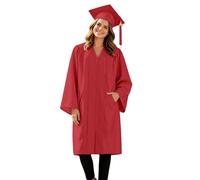 Graduation Gown and Cap for Adults Hat Matte Bachelor University Party Robe Stole Outfit Set for University Bachelor High School Ceremony Outfit Set Women Men Graduation Costume
