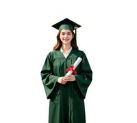 Graduation Gown and Cap Set for Adults with Hat 2026 Tassel Pocket Academic Ceremony Costume Bachelor University Black Set Party Robe Outfit Women Men High School Ceremony