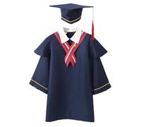 Graduation Gown Outfit Boys Kids Toddler Doctor Robe Set Kindergarten Bachelor Costume Photo Shoot Formal Wear School Attire Academic (Dark Blue, 12-13 Years)
