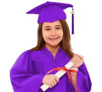 Graduation Gowns for Children, Kids Graduation Cap and Gown with Tassel - Primary School Kindergarten Preschool Graduation Gown + Hat 4Pcs, Photoshoot Dress up Props for Boys Girls Age 2-12 Years