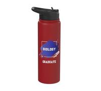 Graduation Graduated Biology Degree University Student Stainless Steel Insulated Water Bottle